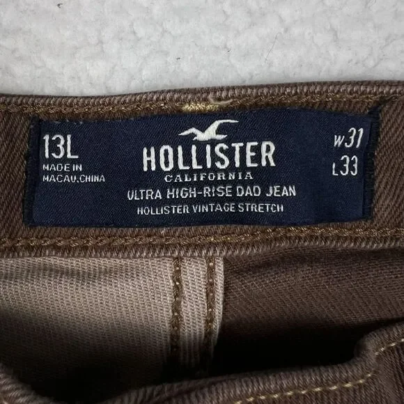 Hollister Jeans Womens Sz 31 Ultra High-Rise Dad Jean Patchwork Vintage‎ 90s Y2K - Picture 3 of 15